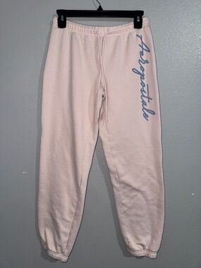 Aeropostale light pink  Jogger Sweatpants with Blue Script